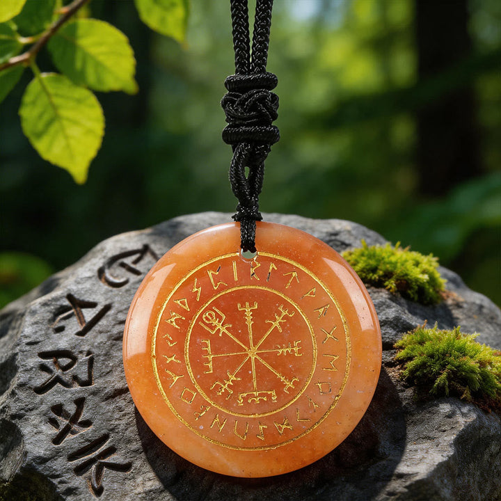 Vegvisir Rune Guidance Crystal Necklace