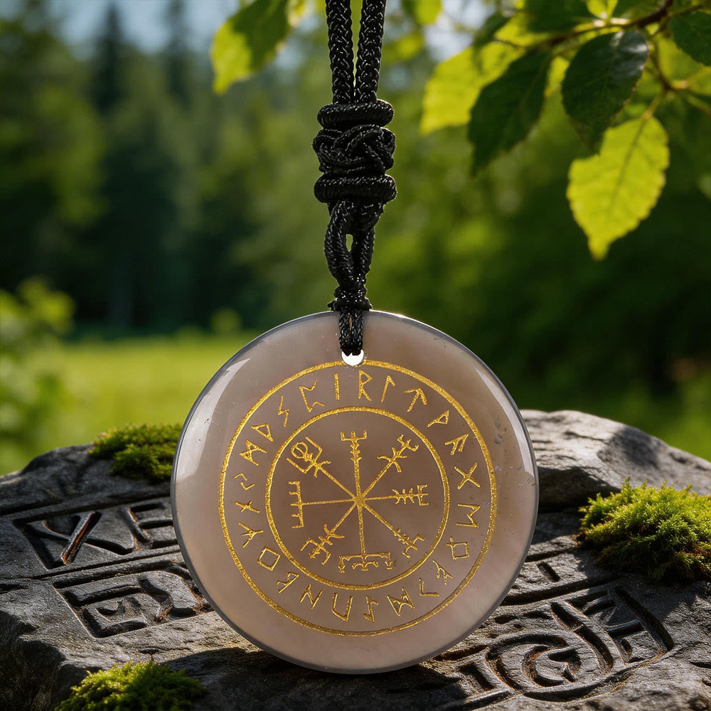 Vegvisir Rune Guidance Crystal Necklace