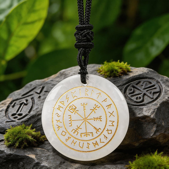 Vegvisir Rune Guidance Crystal Necklace