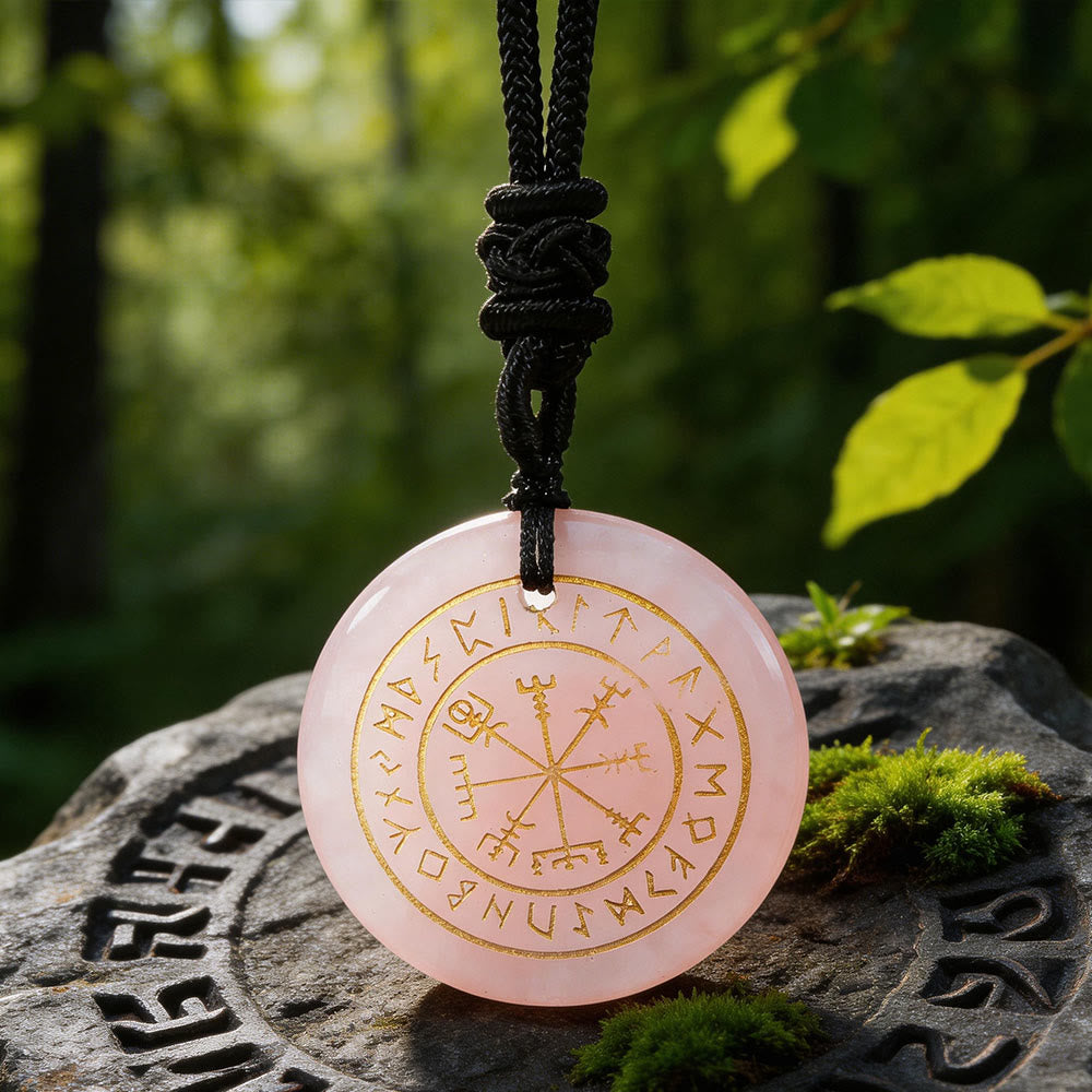 Vegvisir Rune Guidance Crystal Necklace