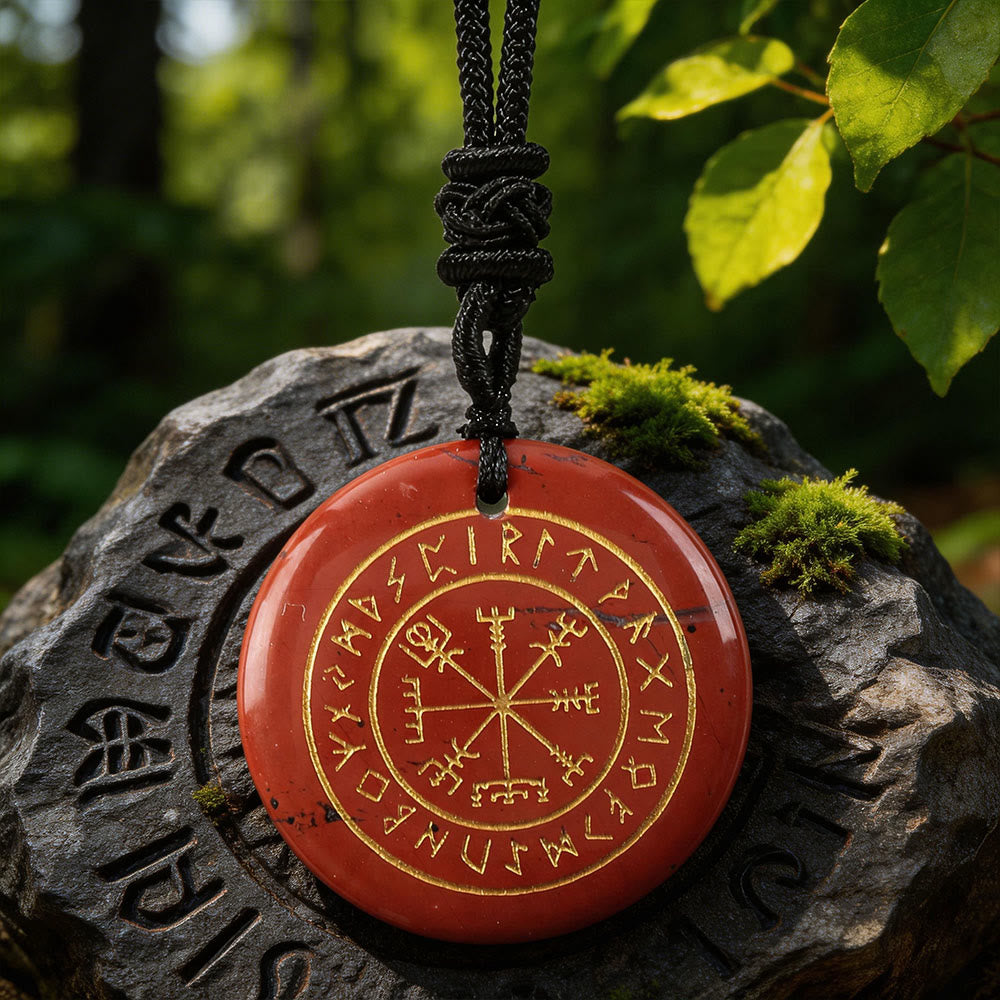 Vegvisir Rune Guidance Crystal Necklace