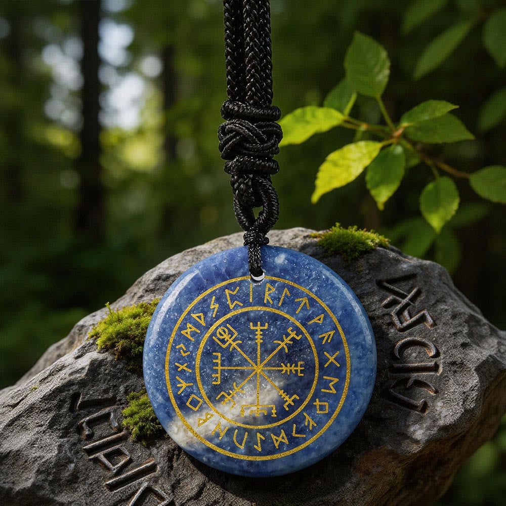 Vegvisir Rune Guidance Crystal Necklace