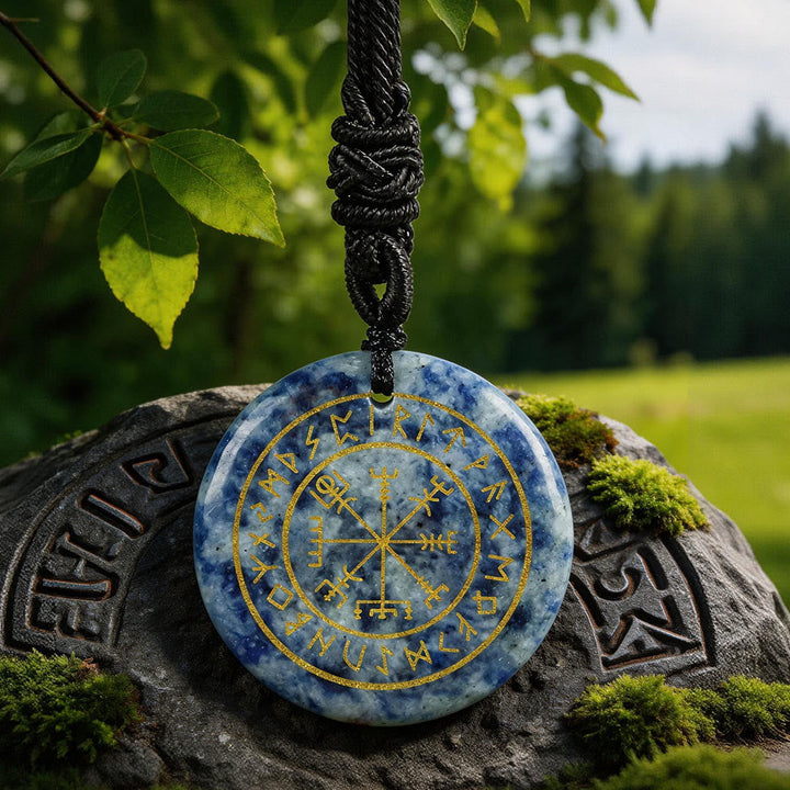 Vegvisir Rune Guidance Crystal Necklace
