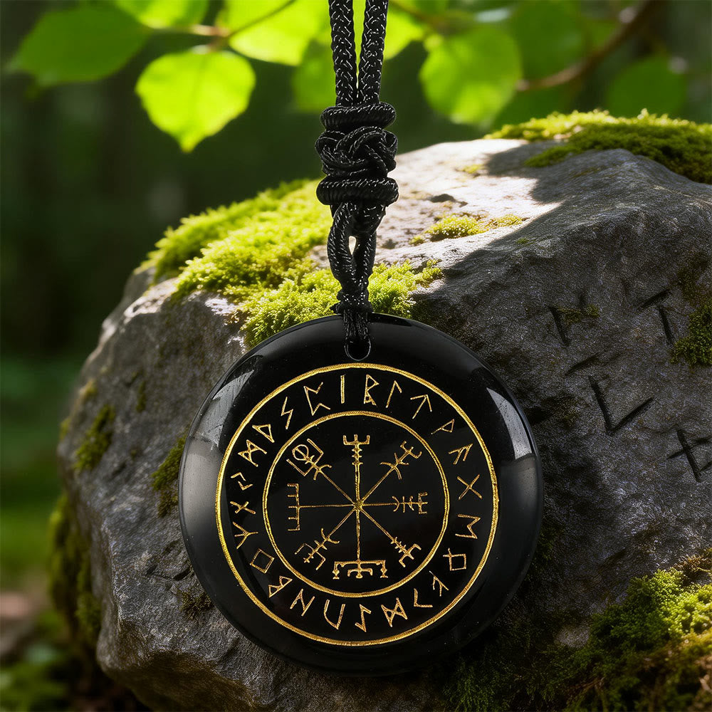 Vegvisir Rune Guidance Crystal Necklace