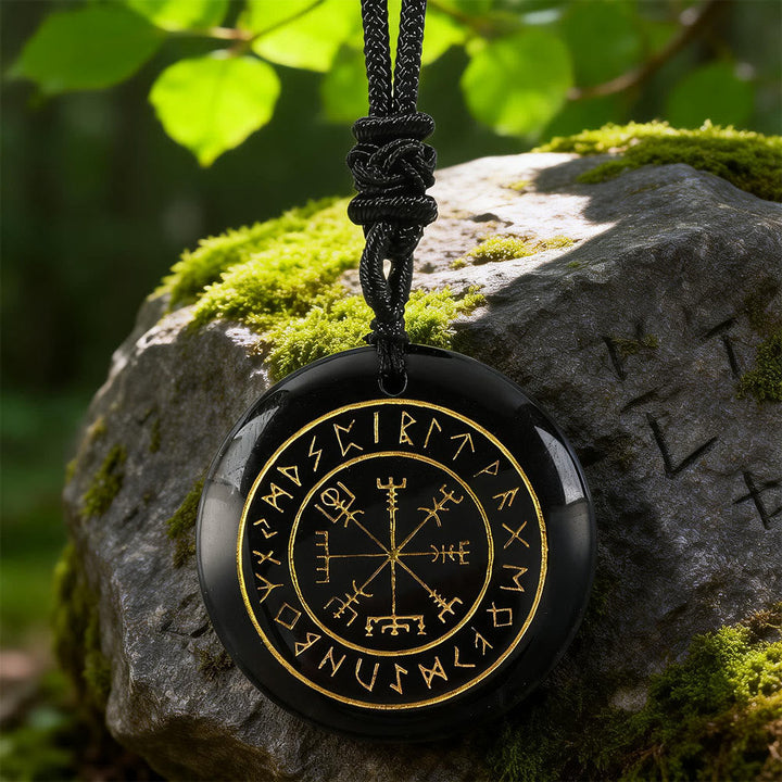 Vegvisir Rune Guidance Crystal Necklace