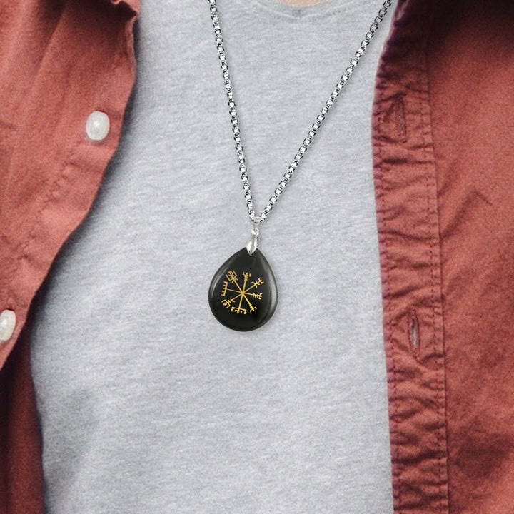 Viking Vegvisir Journey Warding Crystal Necklace