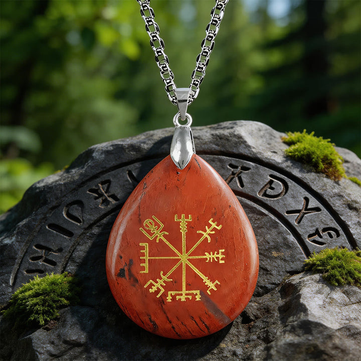 Viking Vegvisir Journey Warding Crystal Necklace