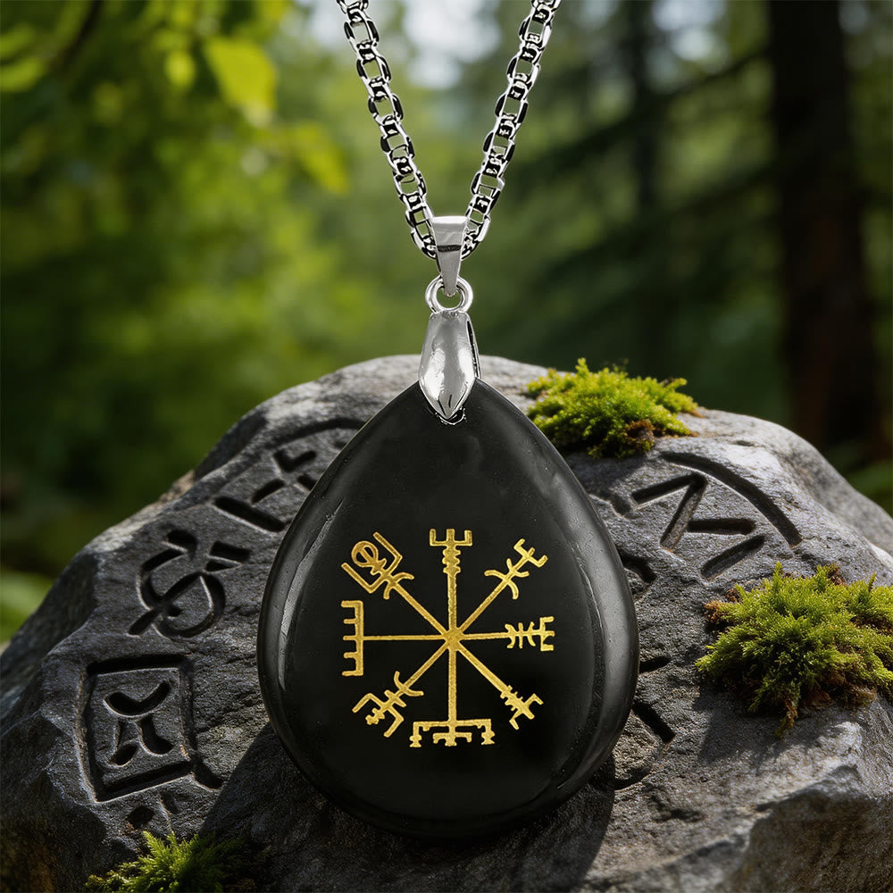 Viking Vegvisir Journey Warding Crystal Necklace