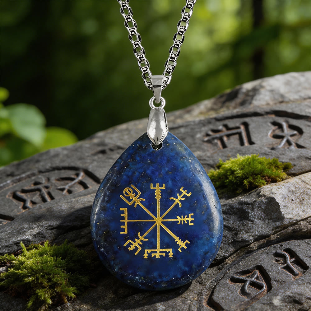 Viking Vegvisir Journey Warding Crystal Necklace