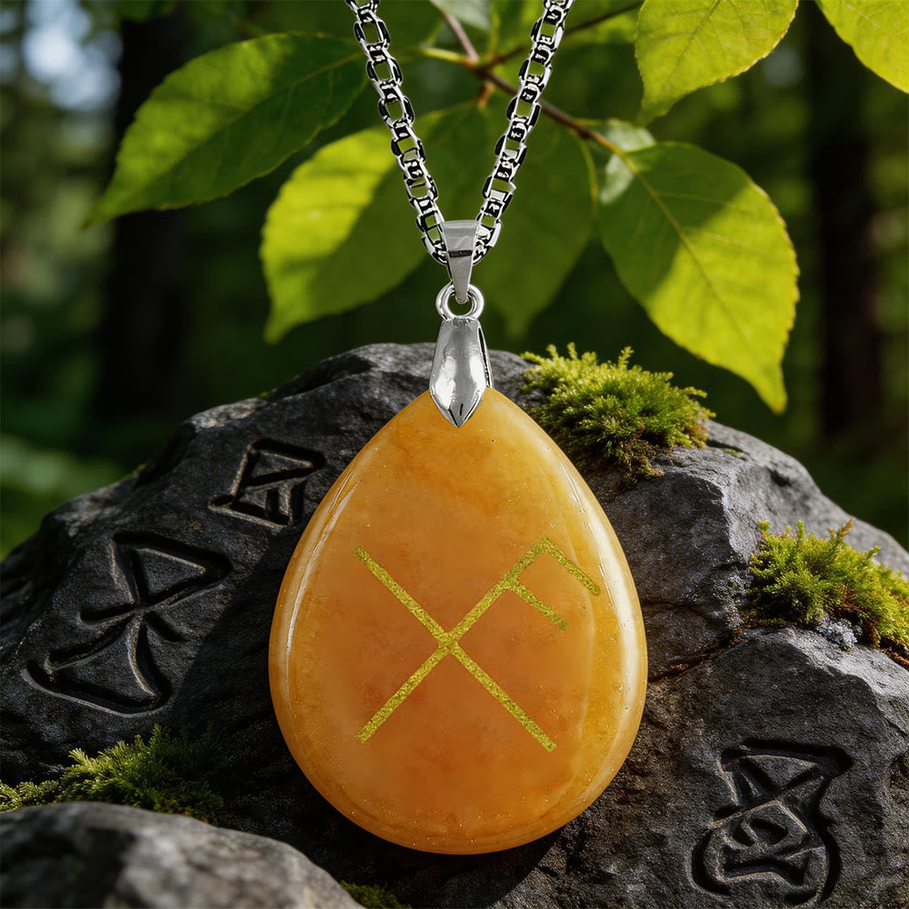 Viking Gibo Auja Teardrop Crystal Necklace