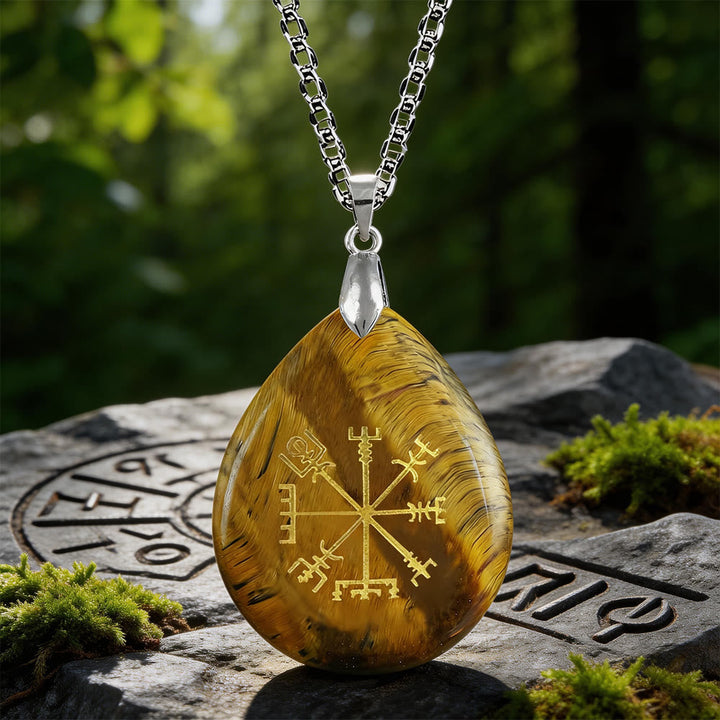 Vegvisir Compass Pathguard Crystal Necklace
