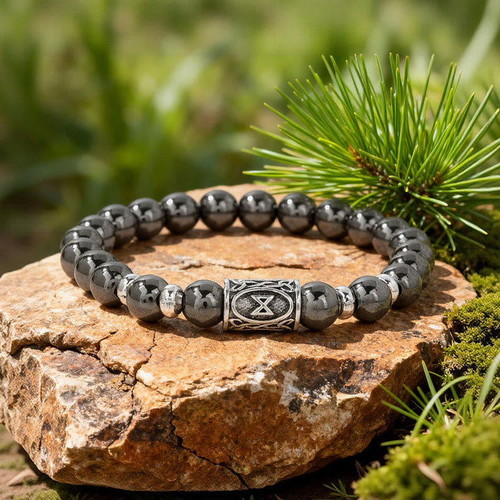 Viking Runes Courage Blessing Crystal Beaded Bracelet