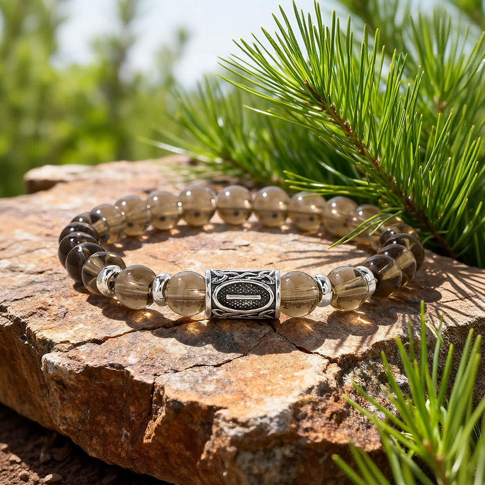 Viking Runes Courage Blessing Crystal Beaded Bracelet