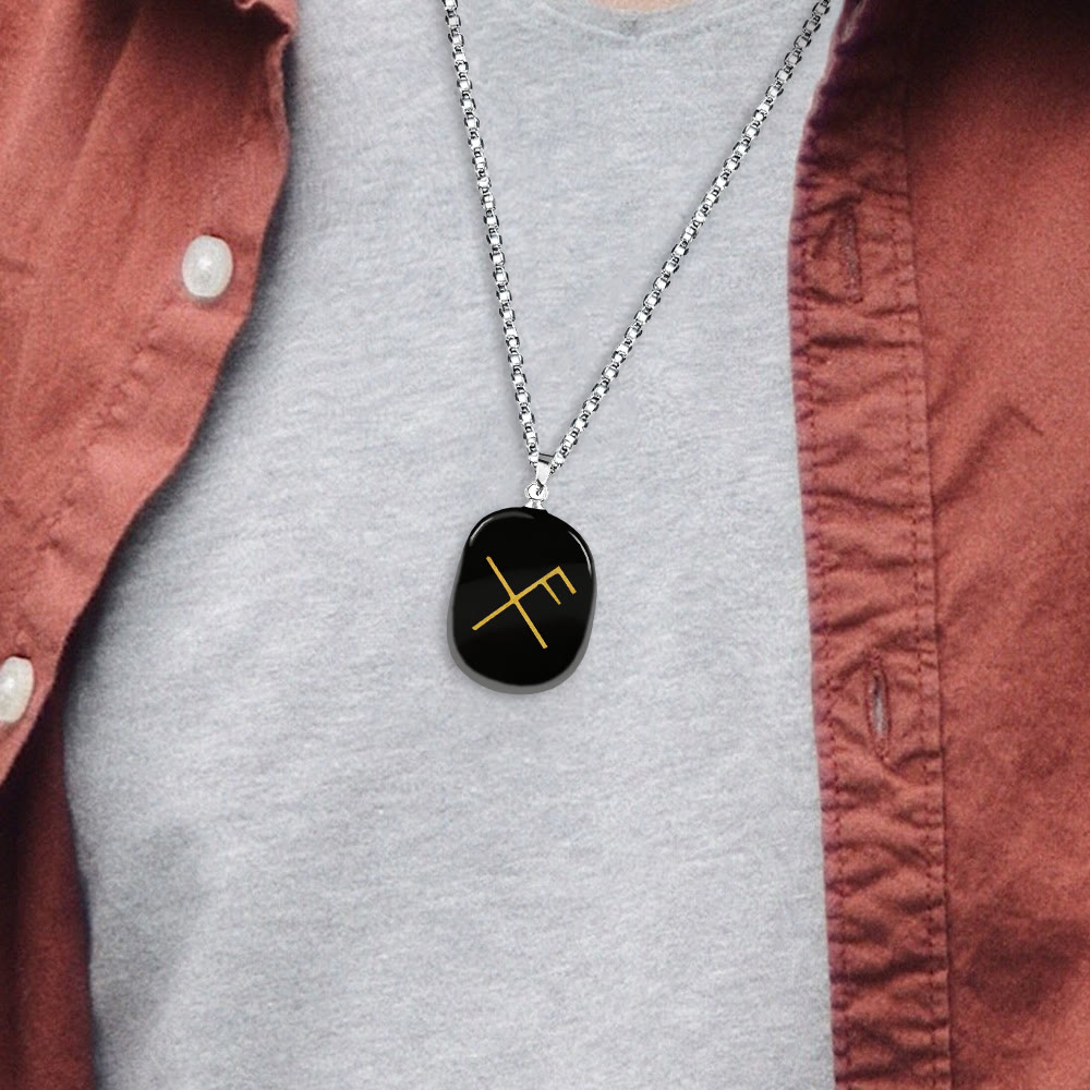 Gibo Auja Luck Rune Crystal Necklace