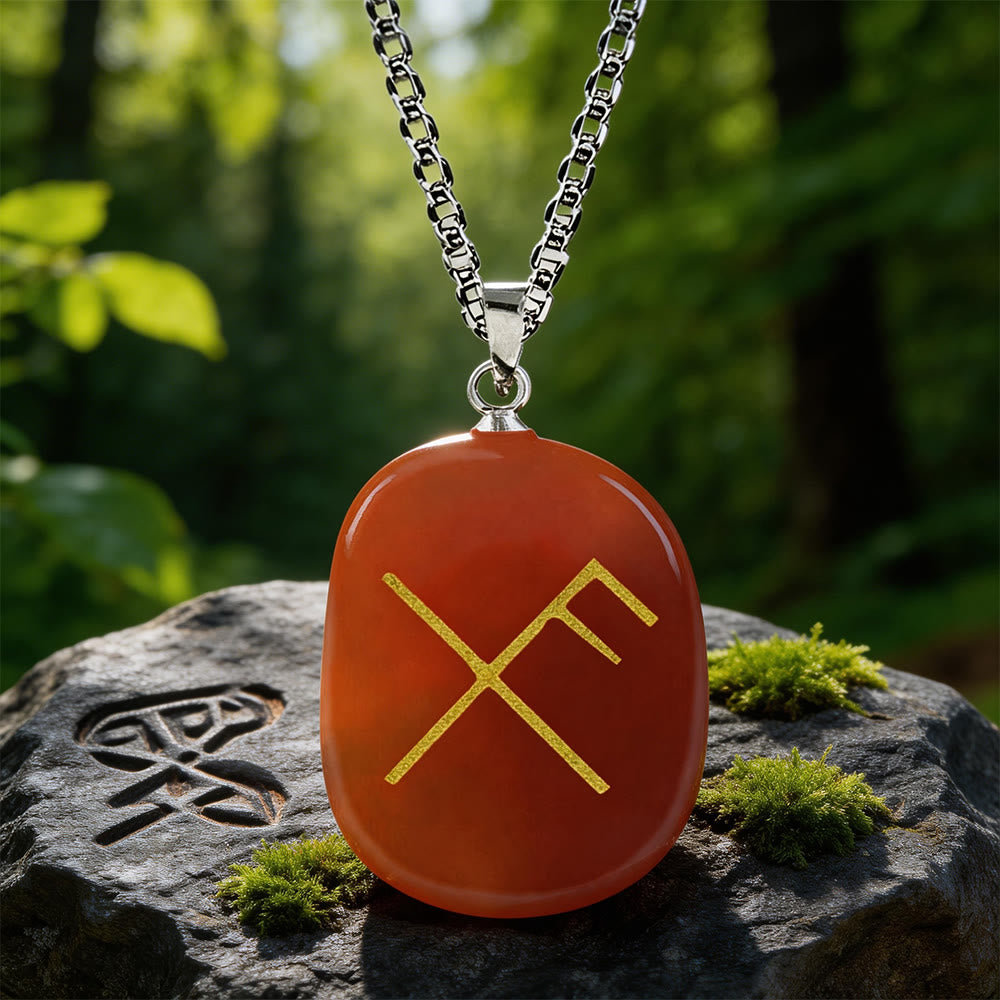 Gibo Auja Luck Rune Crystal Necklace
