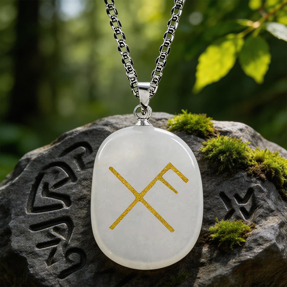Gibo Auja Luck Rune Crystal Necklace