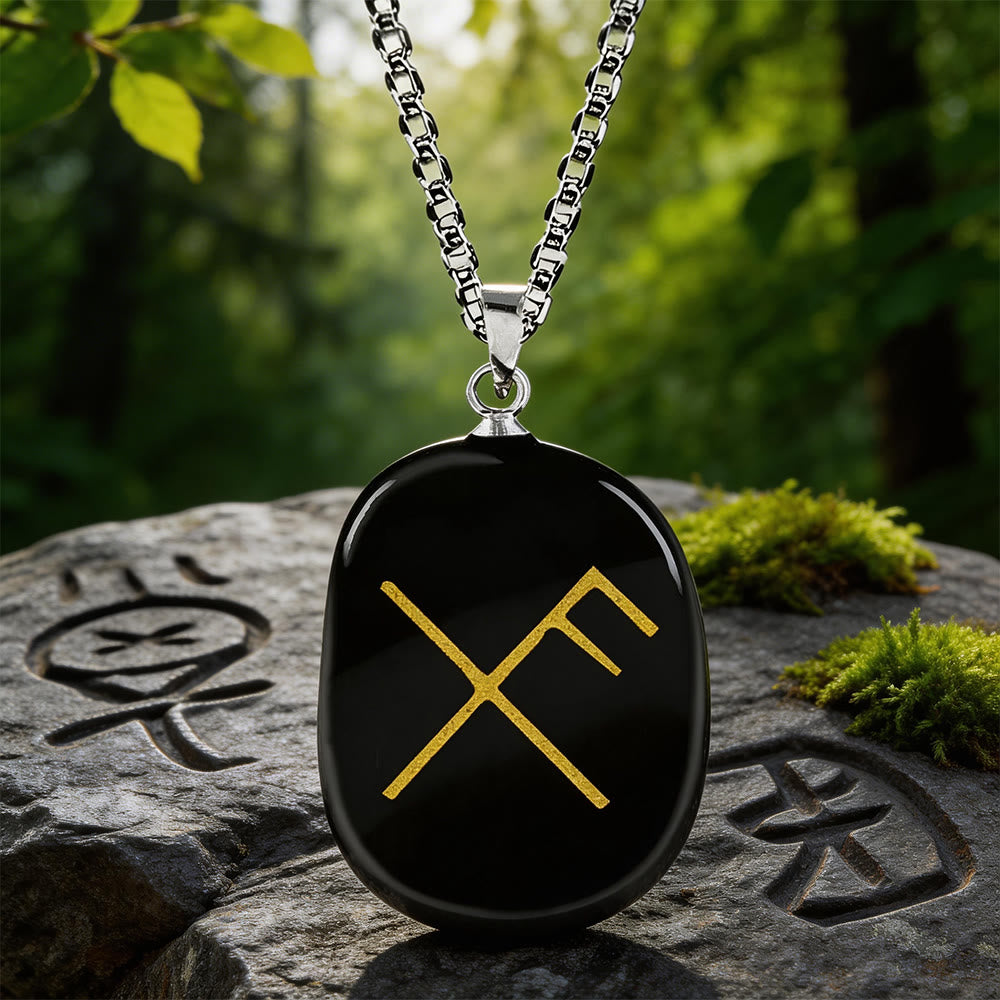 Gibo Auja Luck Rune Crystal Necklace