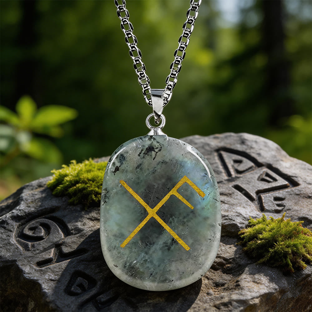 Gibo Auja Luck Rune Crystal Necklace