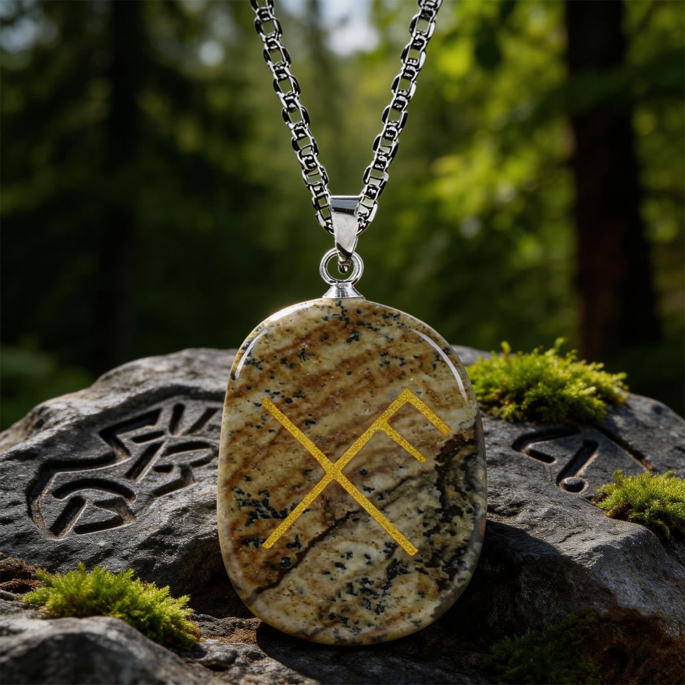 Gibo Auja Luck Rune Crystal Necklace