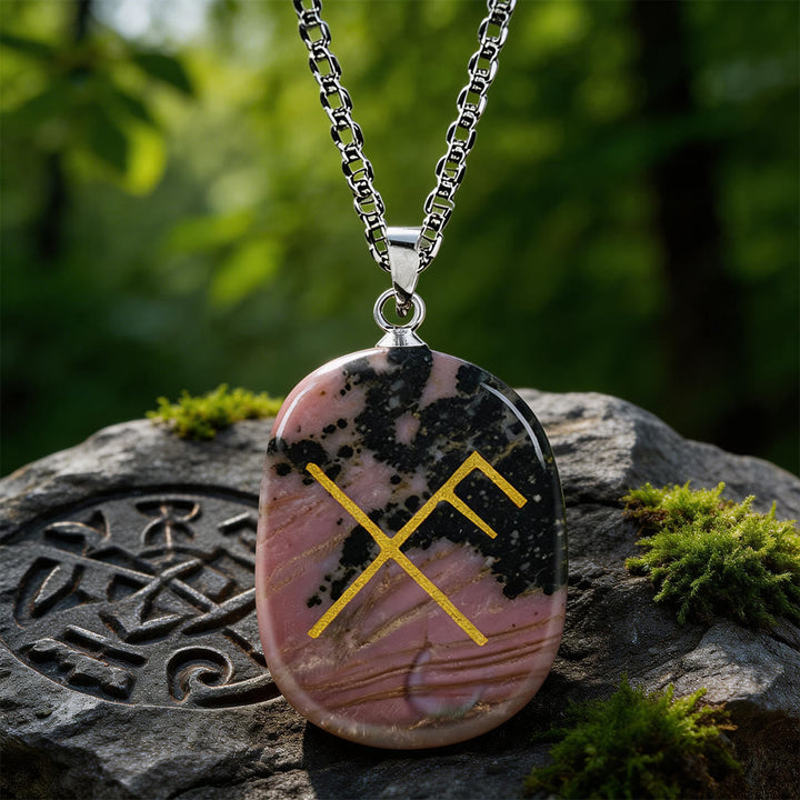Gibo Auja Luck Rune Crystal Necklace