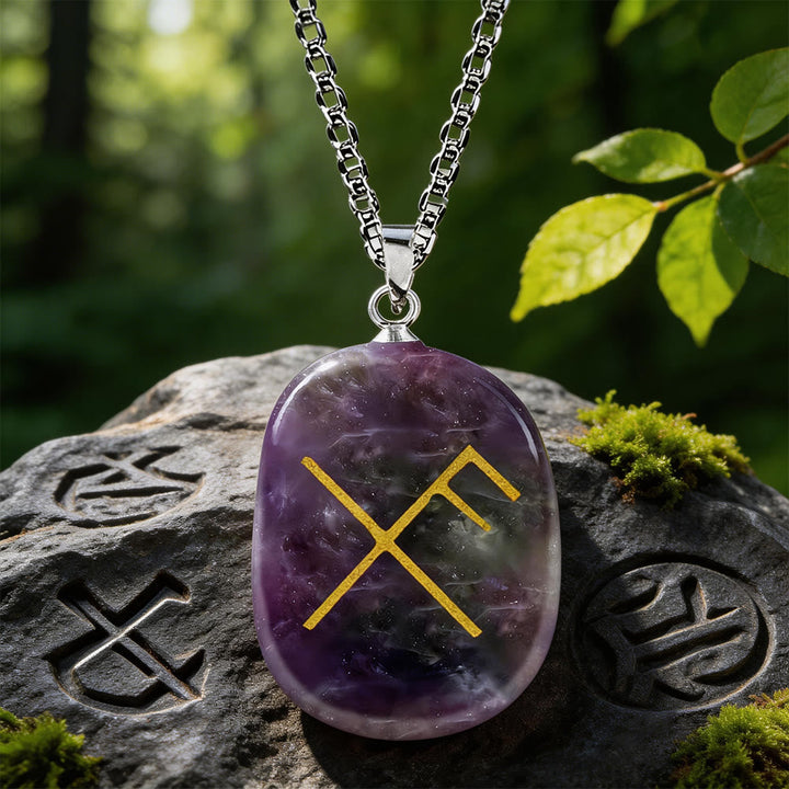 Gibo Auja Luck Rune Crystal Necklace