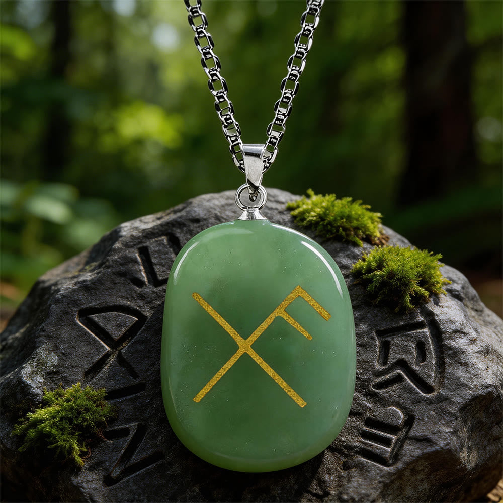 Gibo Auja Luck Rune Crystal Necklace