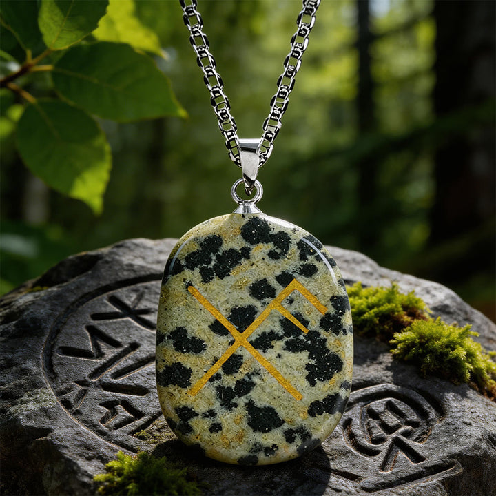 Gibo Auja Luck Rune Crystal Necklace