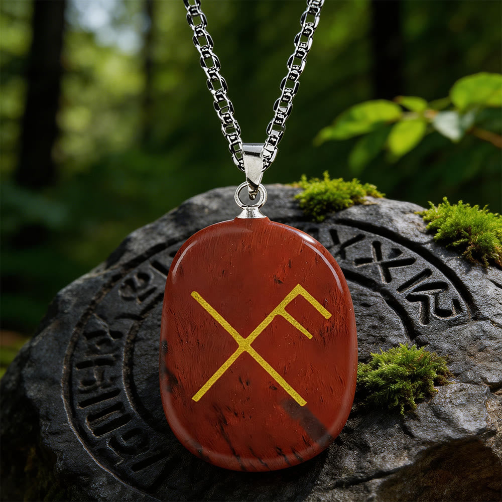 Gibo Auja Luck Rune Crystal Necklace