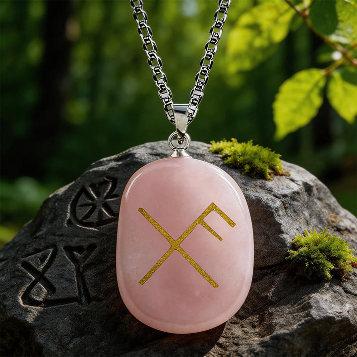 Gibo Auja Luck Rune Crystal Necklace