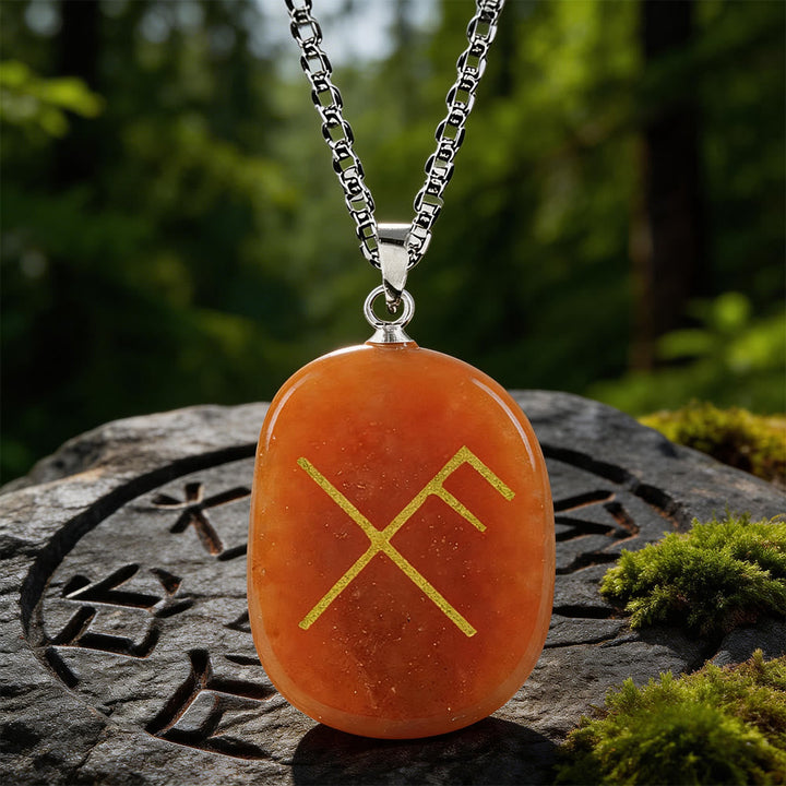 Gibo Auja Luck Rune Crystal Necklace