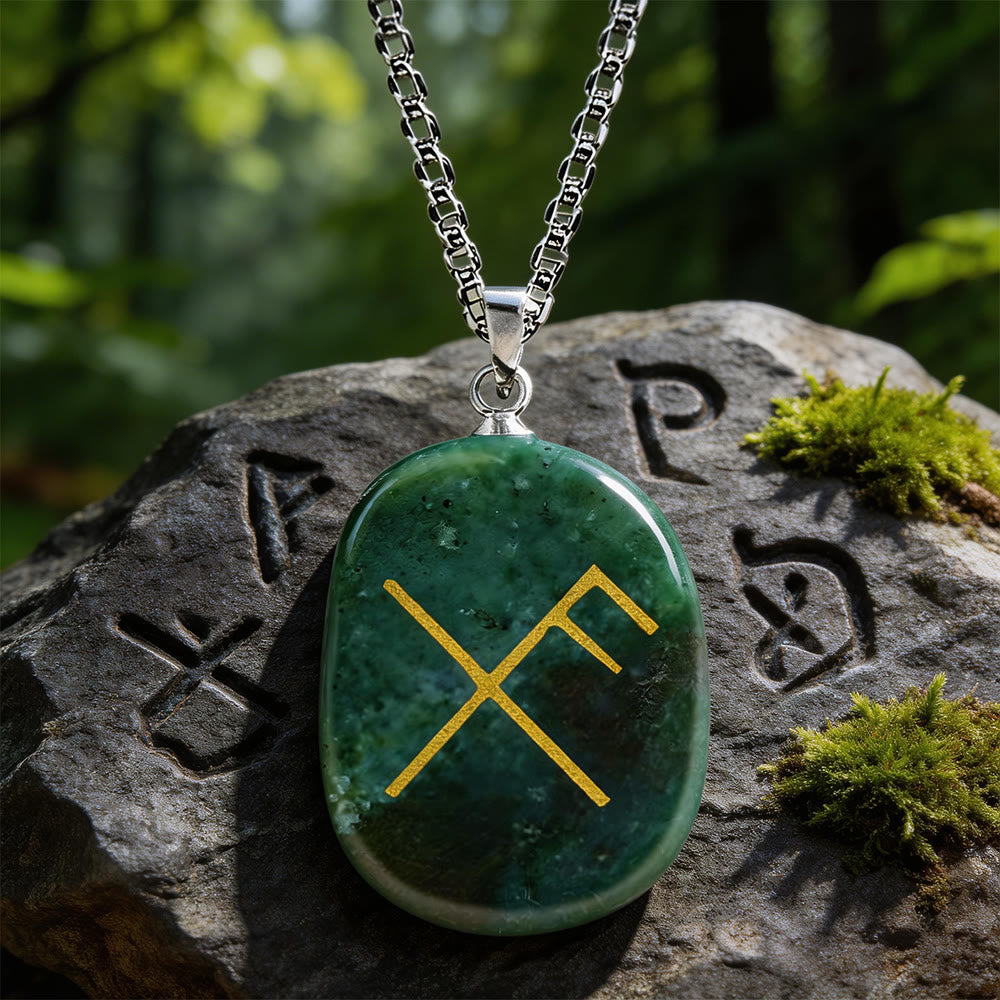 Gibo Auja Luck Rune Crystal Necklace