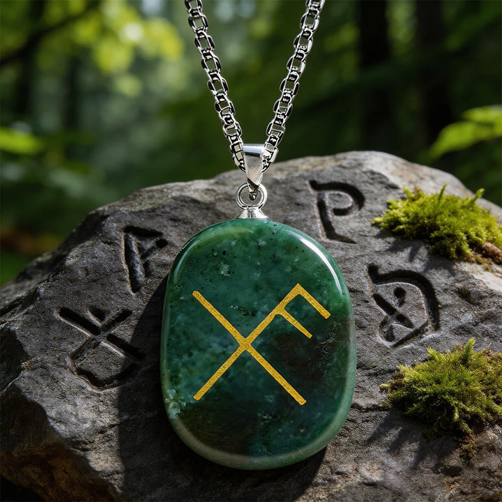 Gibo Auja Luck Rune Crystal Necklace