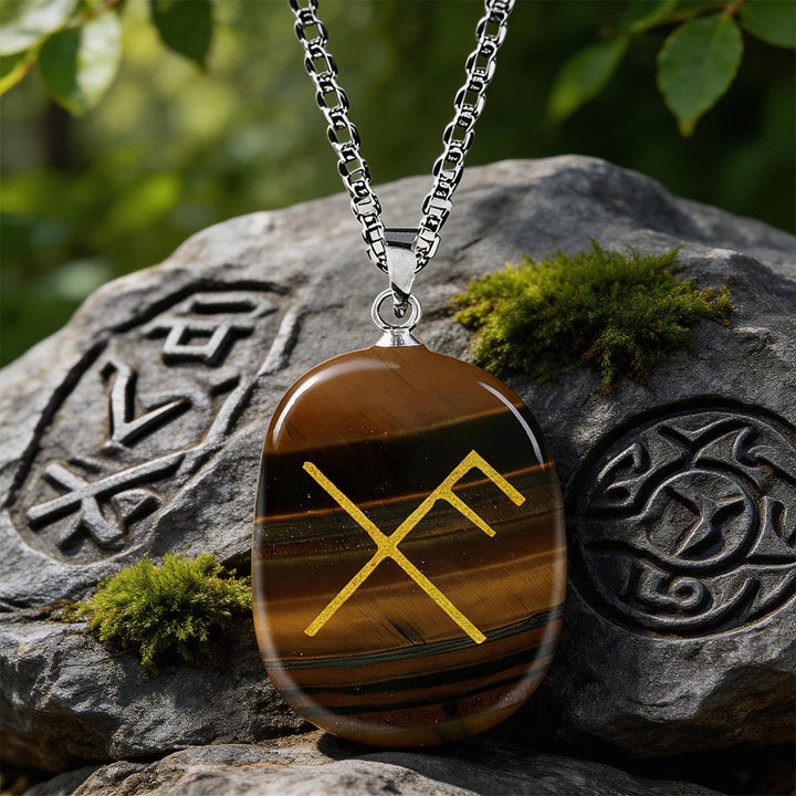 Gibo Auja Luck Rune Crystal Necklace