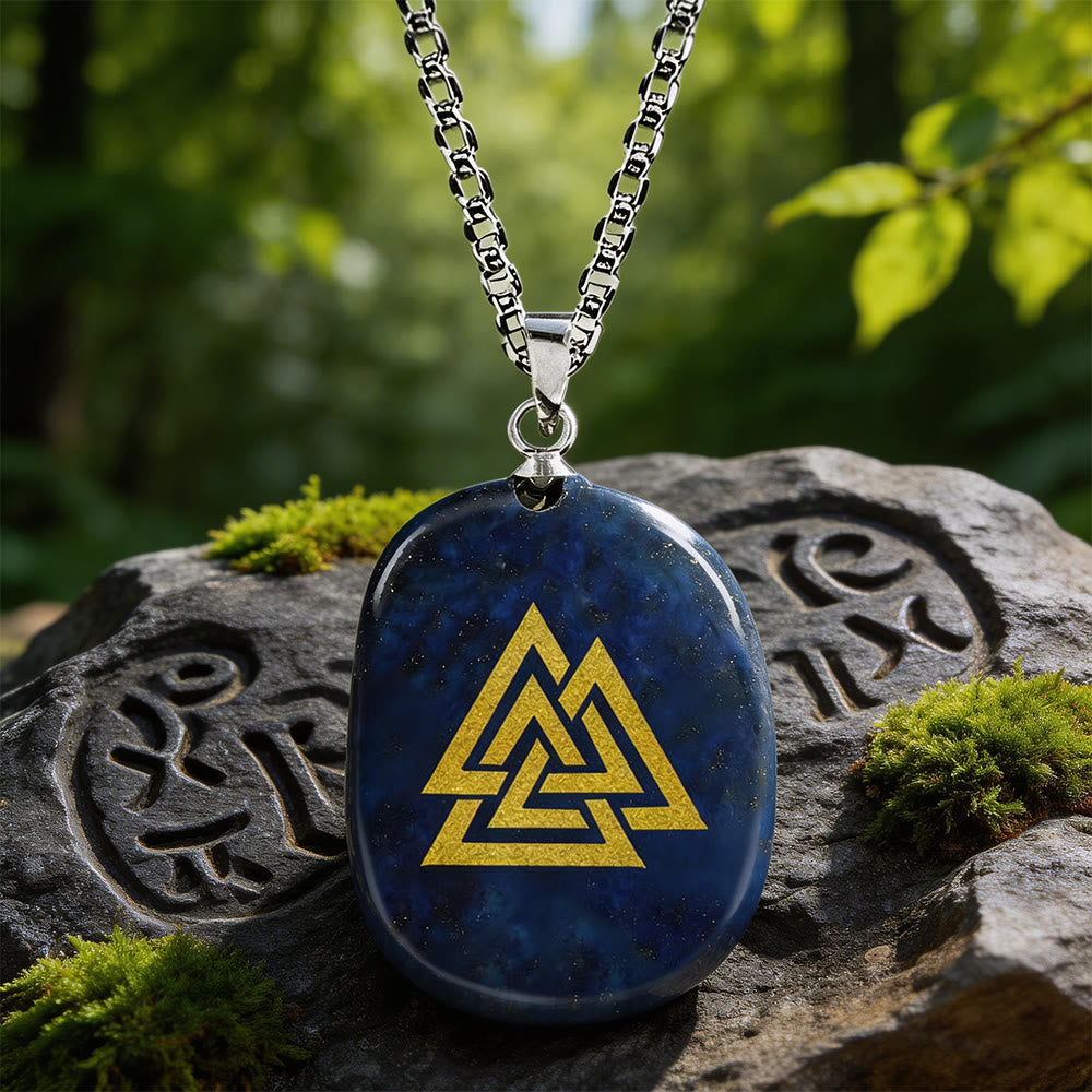 Valknut Strength Sigil Crystal Necklace