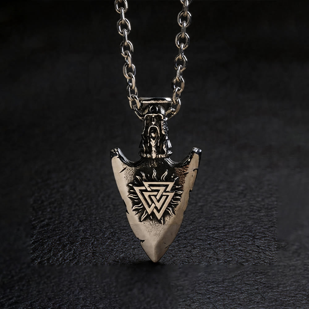 Vegvisir Valknut Retro Arrowhead Necklace