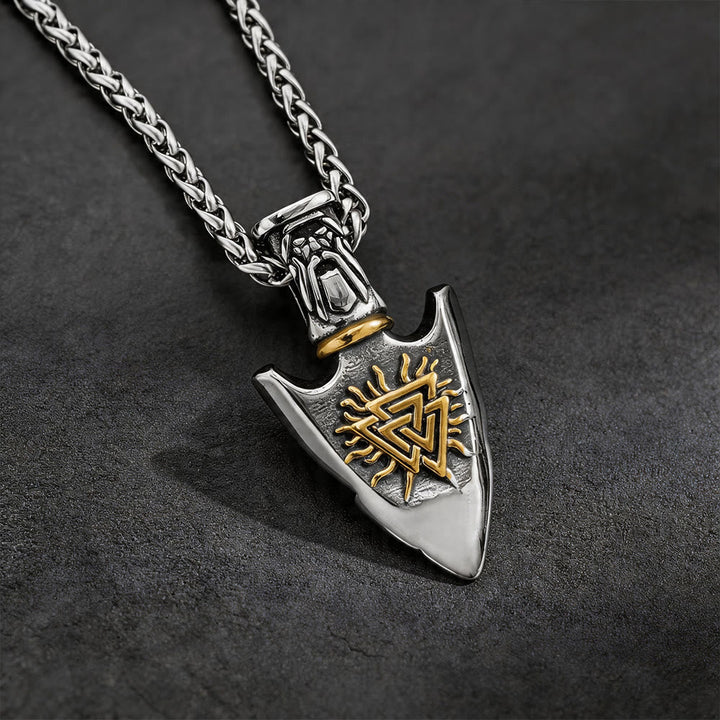 Vegvisir Valknut Retro Arrowhead Necklace