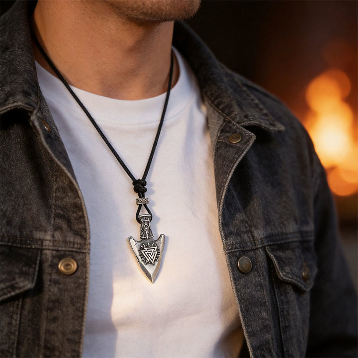 Vegvisir Valknut Retro Arrowhead Necklace