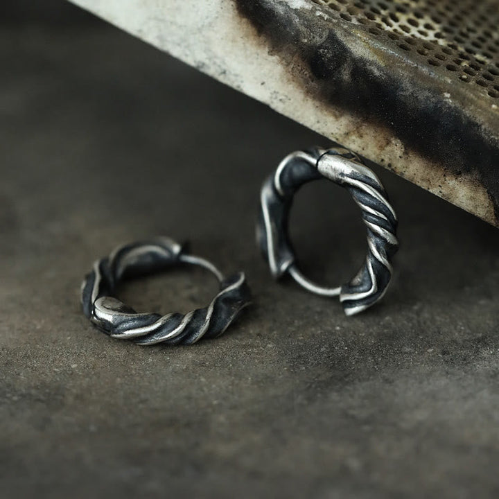 Handcrafted 925 Silver Mobius Eternal Twist Earrings