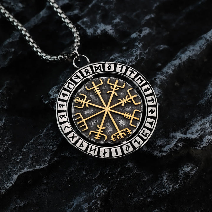 Double Sided Celtic Knot Rune Valknut Spinner Necklace
