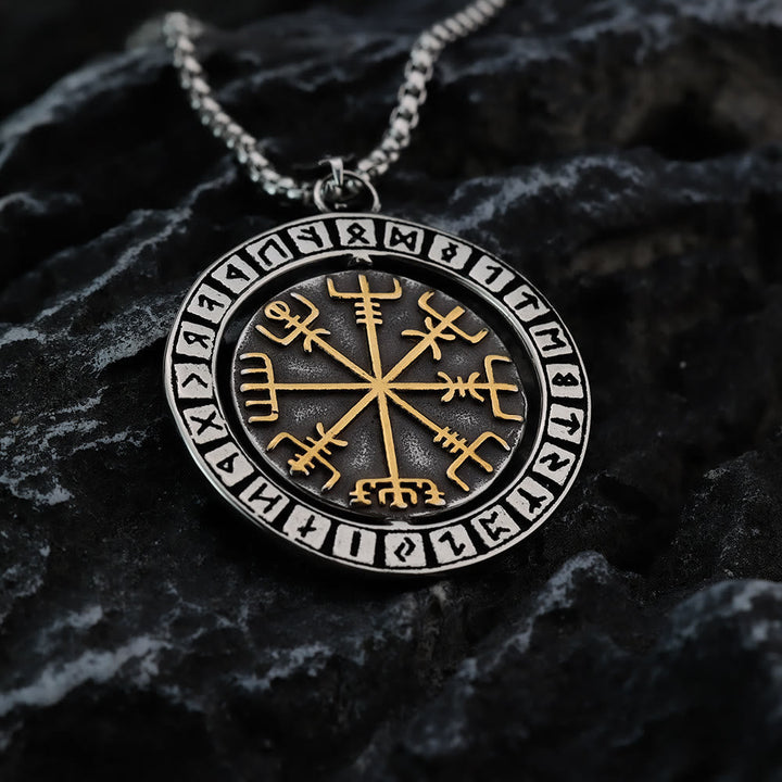 Double Sided Celtic Knot Rune Valknut Spinner Necklace