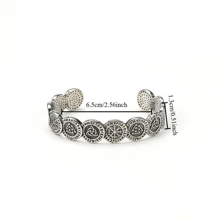 Rune Disc Vegvisir Valknut Bracelet