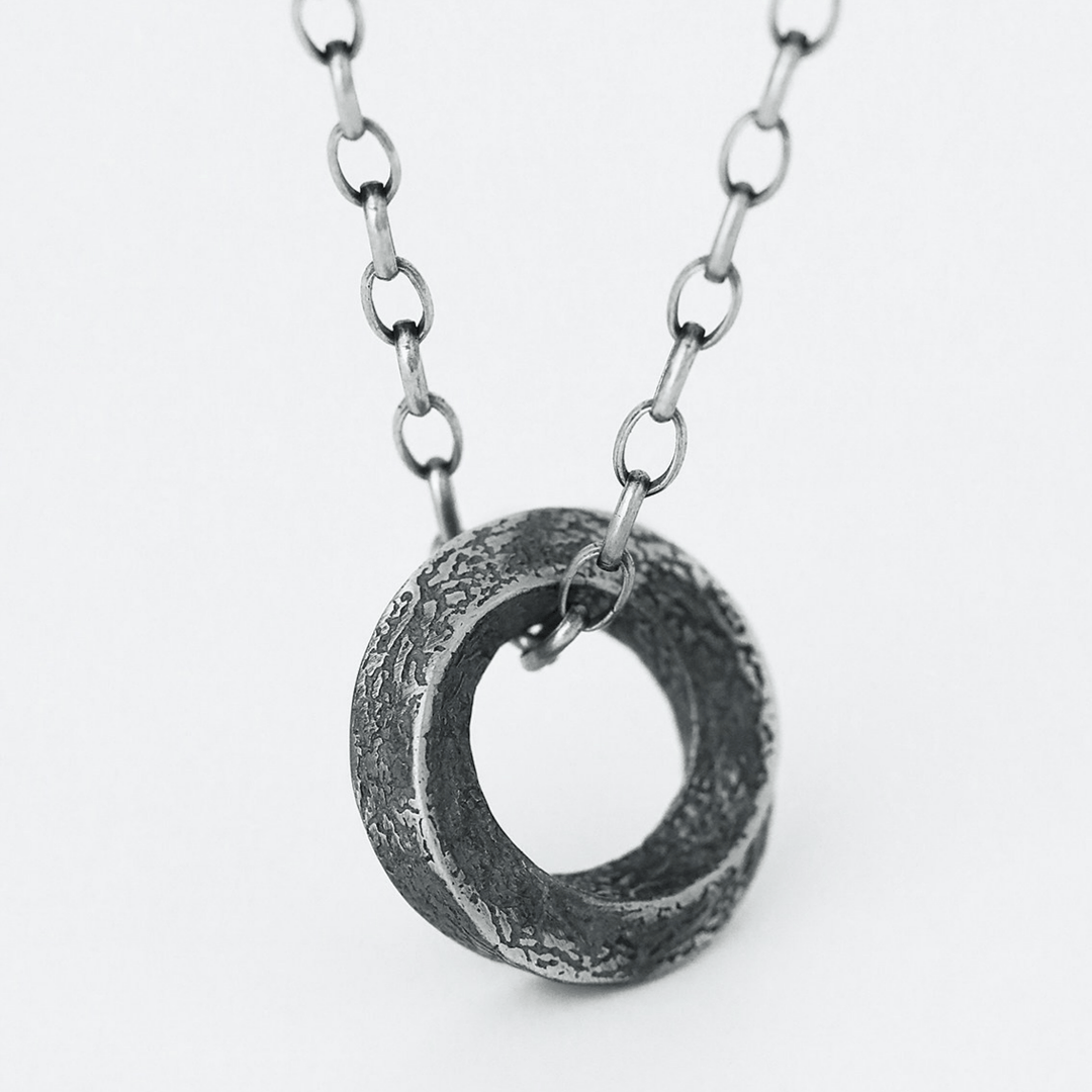 Handcrafted 999 Silver Mobius Strip Necklace