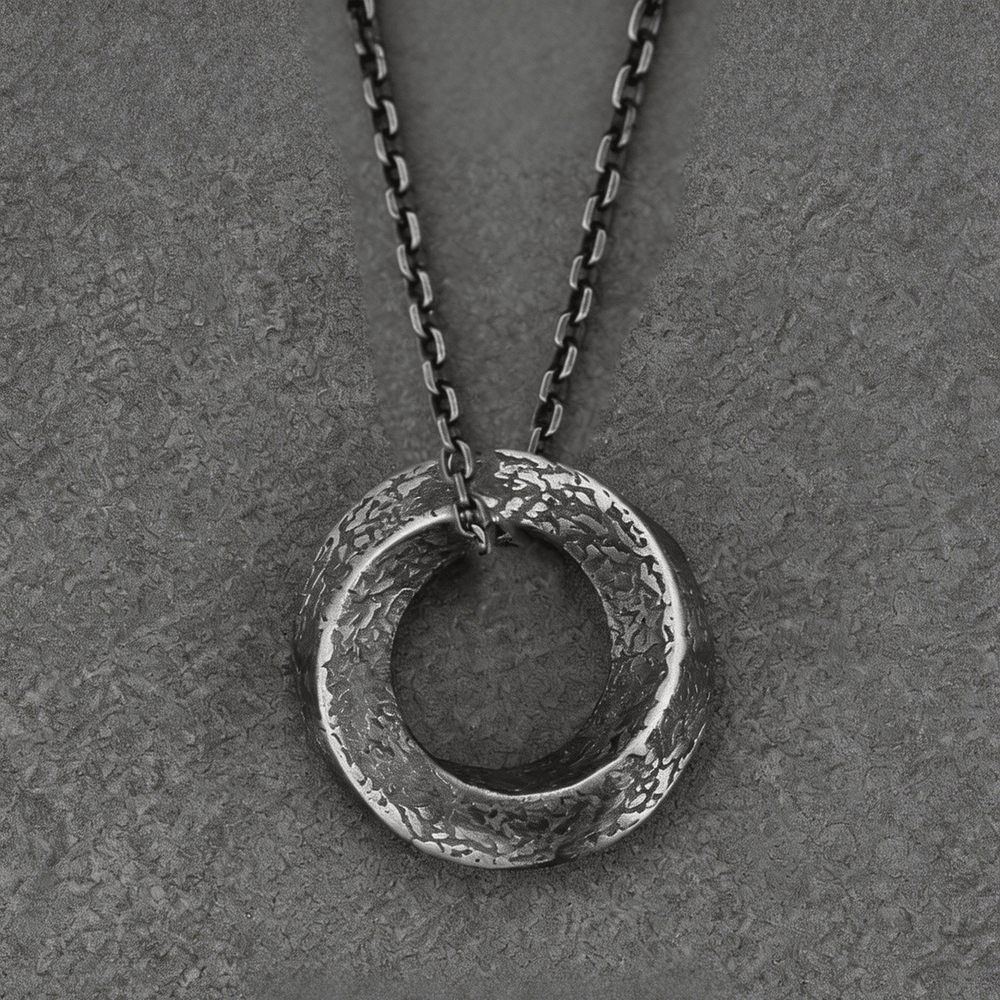 Handcrafted 999 Silver Mobius Strip Necklace