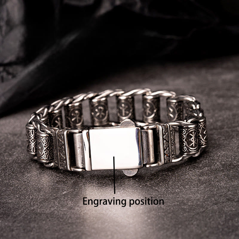 Viking Rune Barrel Chain Bracelet