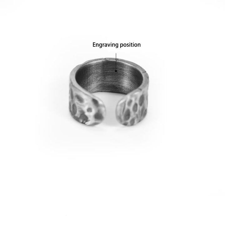 Handcrafted 999 Silver Skull Encrusted Inscribed Artisan Ring