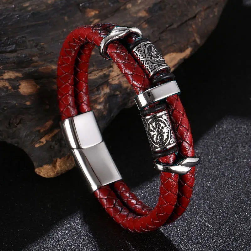 Celtic Knot And Viking Compass Stainless Steel Bracelet