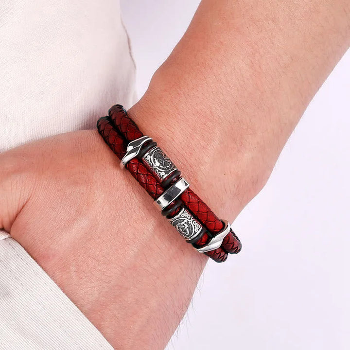 Celtic Knot And Viking Compass Stainless Steel Bracelet