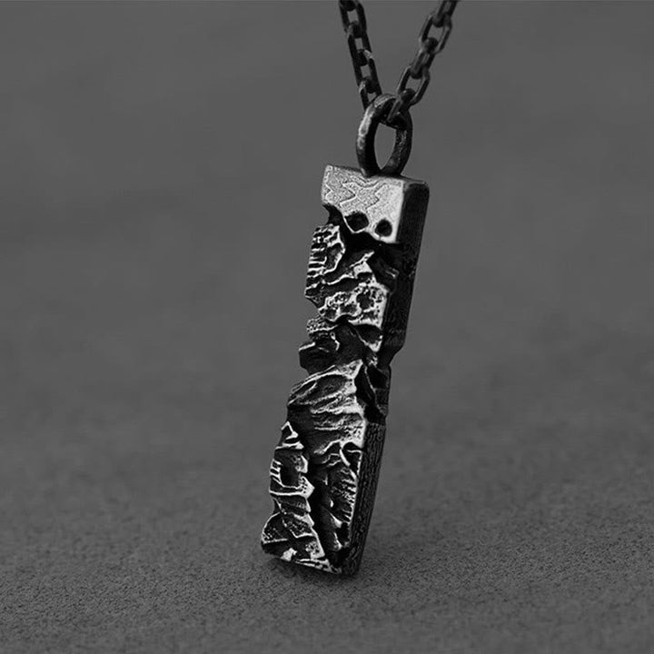 Handcrafted 999 Silver Cracked Mountain Textured Necklace