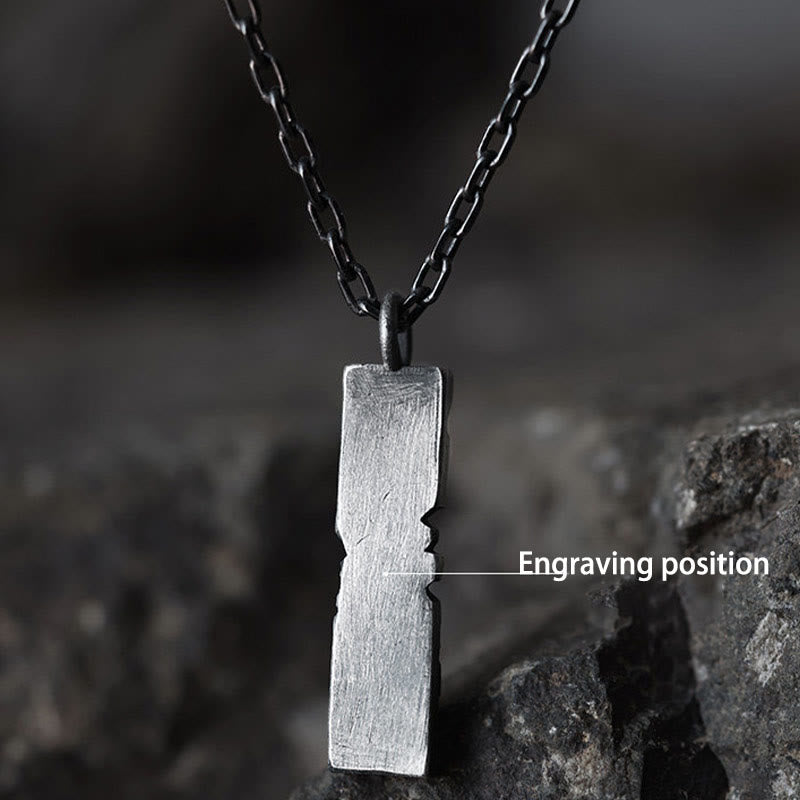 Handcrafted 999 Silver Cracked Mountain Textured Necklace