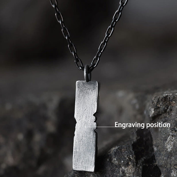 Handcrafted 999 Silver Cracked Mountain Textured Necklace